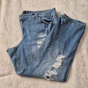 Torrid Blue Distressed Boyfriend Jeans
